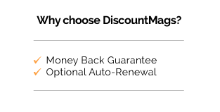 Why Choose DiscountMags? Money Back Guarantee, Optional Auto-Renewal