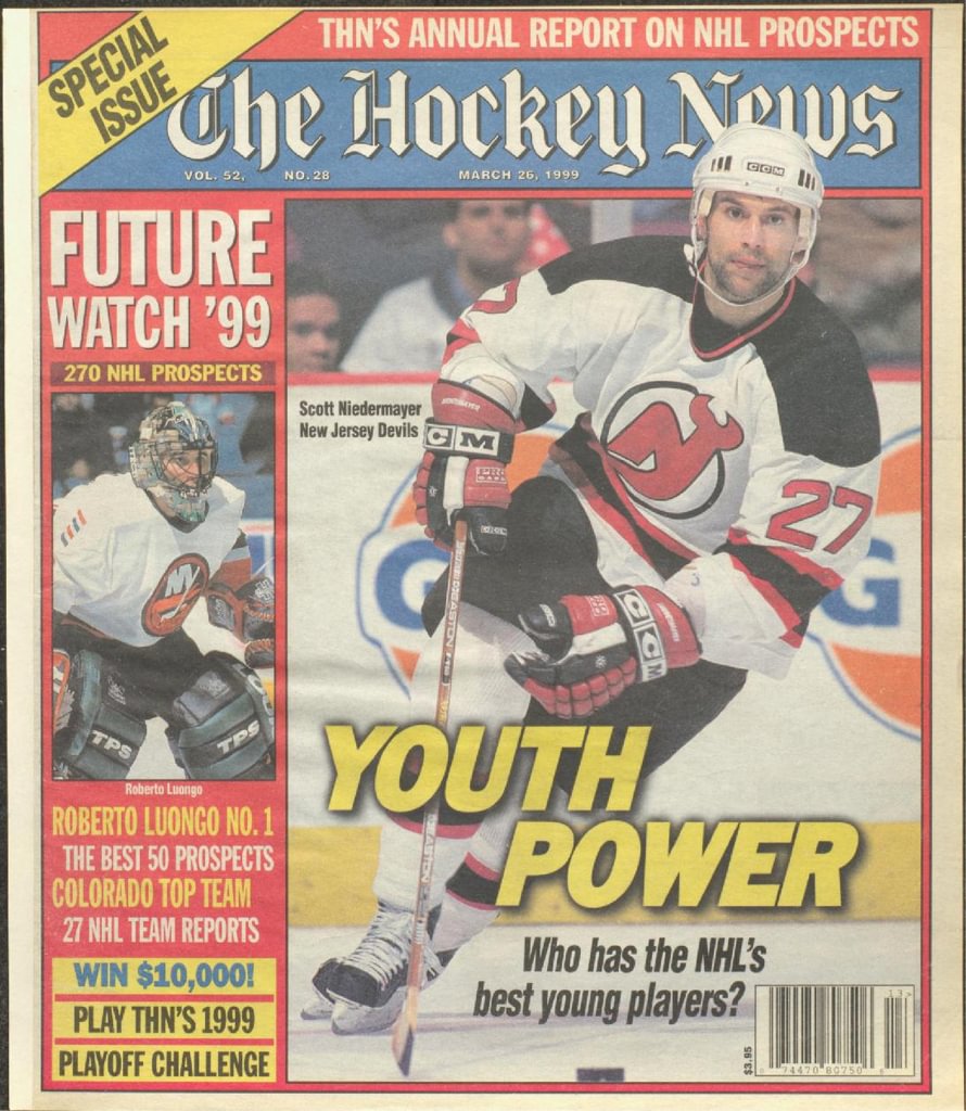 VINTAGE 90'S FLYING SKATE VANCOUVER CANUCKS NHL HOCKEY AWAY JERSEY SIZE S  A14