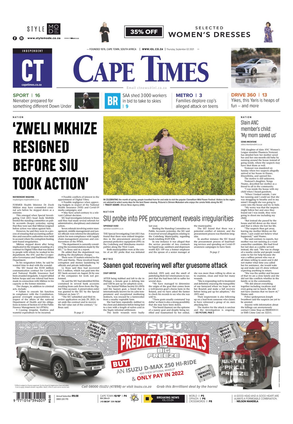 Cape Times Back Issue (Digital) - DiscountMags.com